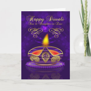 Son And Daughter-In-Law Diwali Greeting Card Kaart