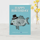 Son Anniversaire Poisson Plaisanterie Carte (Fleur jaune)