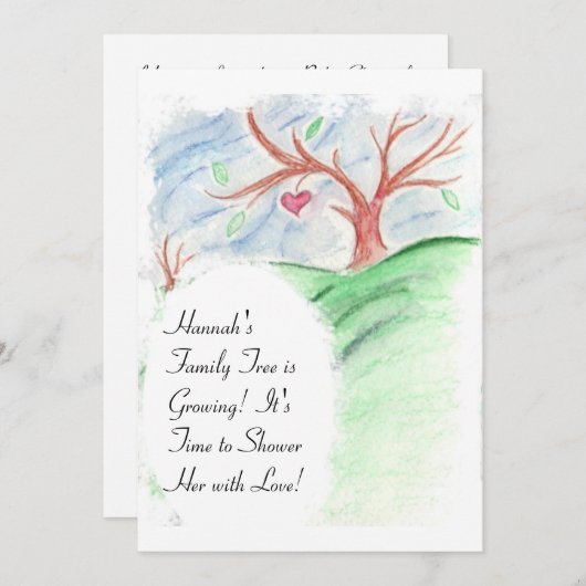 Son arbre généalogique se développe - invitation (Devant / Derrière)