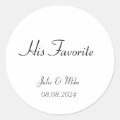 SON autocollant de faveur de mariage FAVORITE (Devant)