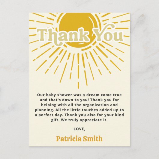 Son Boho Boy Baby shower Dank u Briefkaart (Voorkant)