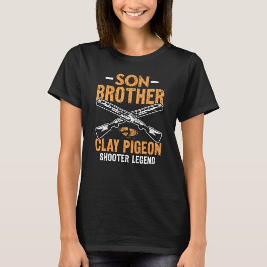 Son Brother Clay Pigeon Shooter Legend Clay Target T-shirt (Voorkant)