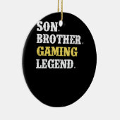 Son Brother Gaming Legend-gamer met kerstmis Keramisch Ornament (Rechts)