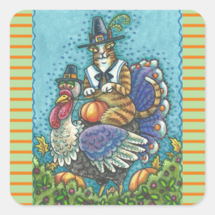 SON CHAT N'FITZ SUR THANKSGIVING TURKEY STICKERS