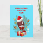 Son Christmas Football Feestdagen Kaart (Voorkant)