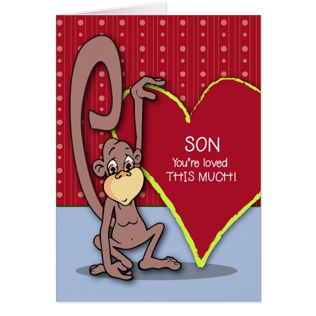 Son Cute Monkey le jour de la Saint-Valentin (Devant)