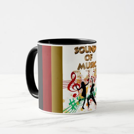 Son de la musique danser Colorful Music Notes Mug (Devant gauche)
