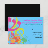 SON DE LA TORAH FLOWER Bat mitzvah Carte de répons (Devant / Derrière)