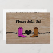 Son Et Ses Boots Cowboy Faire-part de mariage (Devant / Derrière)