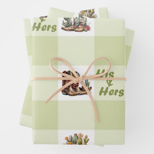 Son et ses Cowboy Boots Wrapper Papier (En situation)