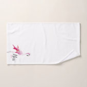 Son et sien Flamant rose tropical nommé fait sur (Serviette à main)