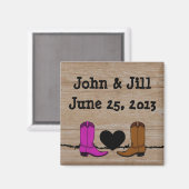 Son Et Son Cowboy Bottent Mariage Favor Magnet (Recto/Verso)