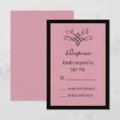 Son et son mariage Monogramme RSVP en rose (Devant / Derrière)