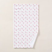 Son et son nom personnalisé Flamant rose tropical (Serviette à main)