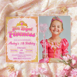 Son fief royal - Girl 5th Birthday Invitation