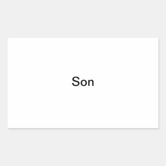 "Son" fotolabel Rechthoekige Sticker (Voorkant)
