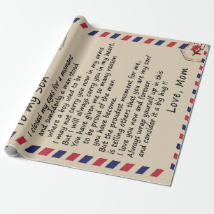 Son Gift   Brief aan mijn zoontje van mam Cadeaupapier