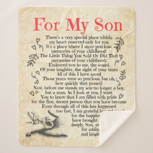 Son Gift | Hartelijk dank voor uw bijdrage aan mij Sherpa Deken (Voorkant)