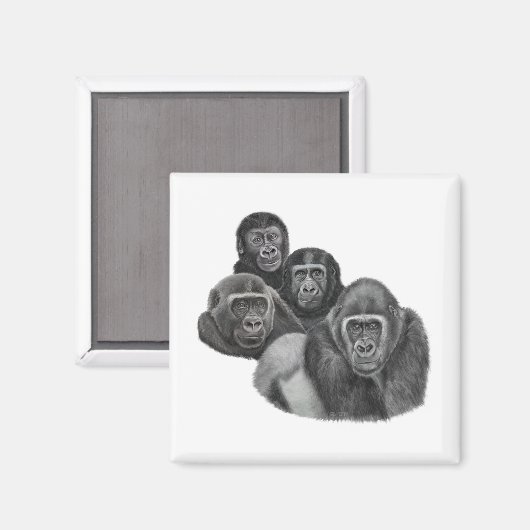 Son Gorilla Magnet By AGE. Gorilla Life Magneet (Voorkant / Achterkant)