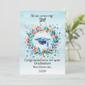 Son Graduation Cap and Rainbow Leaf Frame (Staand voorkant)