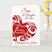 Son Happy 1e bruiloft Jubileum Kaart (Gele Bloem)