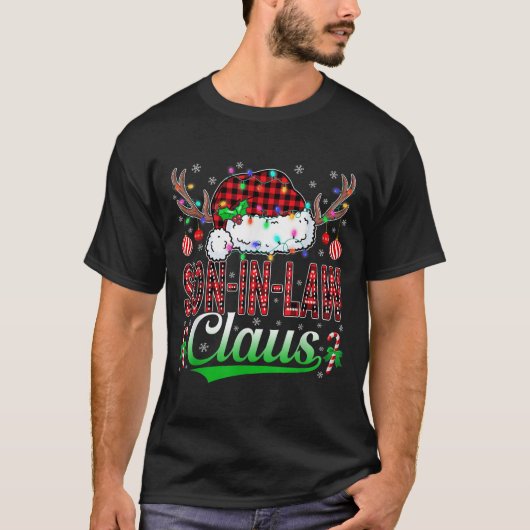 Son-in-law Claus Christmas Light Matching Family X T-shirt (Voorkant)