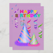 SON INVITATION D'ANNIVERSAIRE CASQUETTE DE MON PAR (Devant / Derrière)