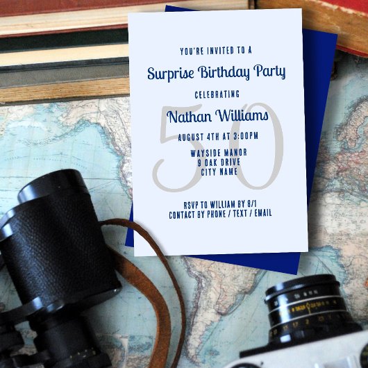 Son invitation de fête d'anniversaire surprise ble