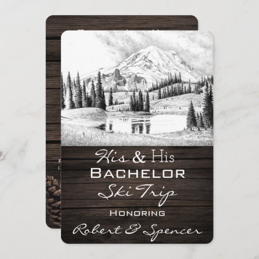 Son invitation de voyage de ski pour enterrement d (Devant / Derrière)