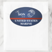 Son is a Marine Ovale Sticker (Tas)