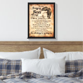 Son Lovers | Aan mijn geweldige zoon herinner ik m Canvas Afdruk (Insitu (Slaapkamer))