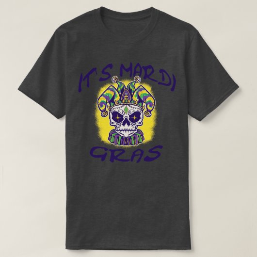 Son Mardi Gras Lets Party Sugar Skull TShirt (Design devant)