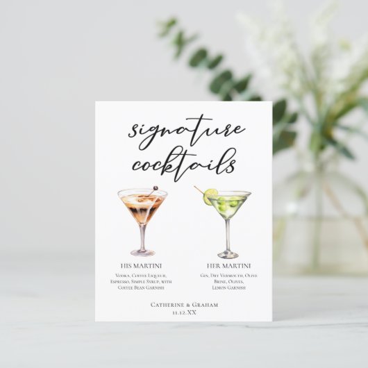 Son Martini Signature Mariage Cocktails Menu (Debout devant)