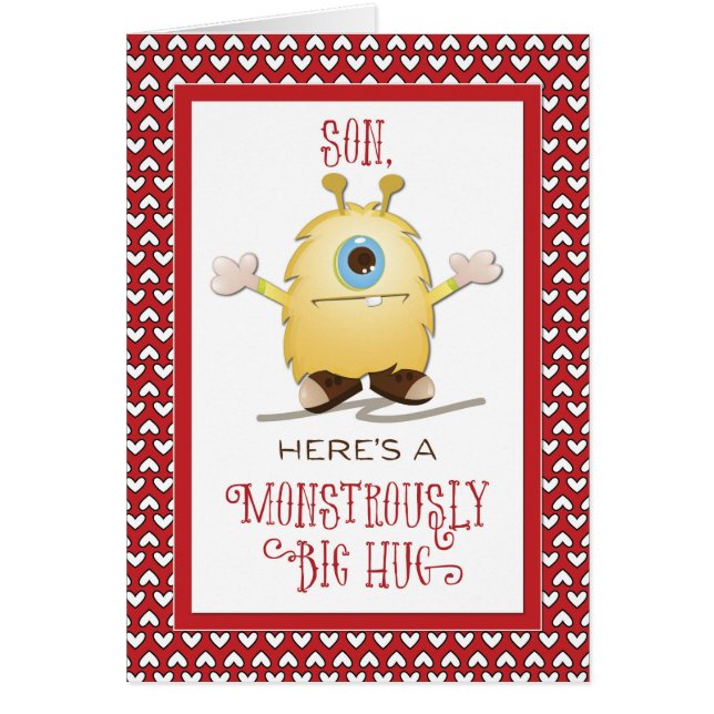 Son Monster Hug Valentijn Hearts (Voorkant)