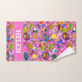 Son nom 😍 mélangé à la balle rose (Serviette à main)