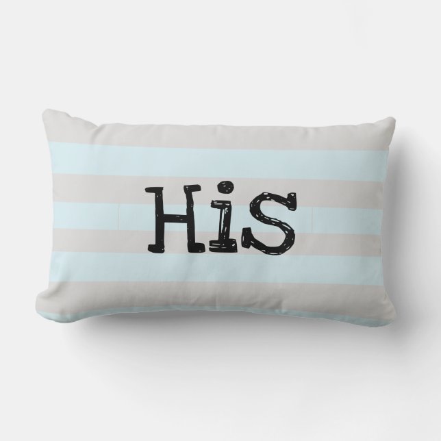 Son oreiller en pastel doux bleu et gris (Recto)