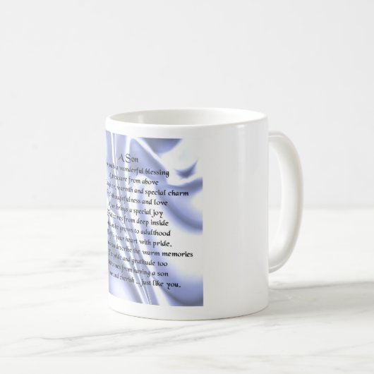 Son Poem Mug - Design bleu (Devant droit)