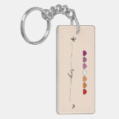 Son porte-clés acrylique coeurs lesbiens (Devant gauche)