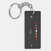 Son porte-clés acrylique coeurs lesbiens (Devant gauche)