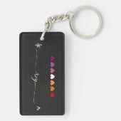 Son porte-clés acrylique coeurs lesbiens (Dos)