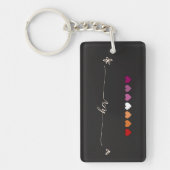 Son porte-clés acrylique coeurs lesbiens (Devant)