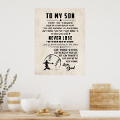 Son Poster Motivation Cadeau - À Mon Fils Poster (Cuisine)