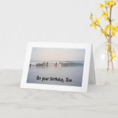 SON-RIDE DE GOLF EN VEEL PLEZIER VERJAARDAG KAART (Gele Bloem)