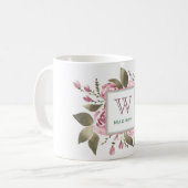 Son Rose préféré Monogram Mug (Devant gauche)