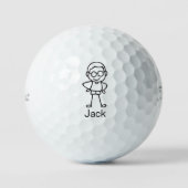 Son schattige doodle stick mensen golfballen (Voorkant)