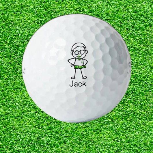 Son schattige doodle stick mensen golfballen