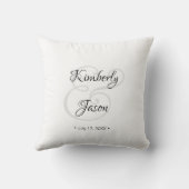 Son & Son Noms de Script, Date de Mariage Coussin  (Verso)