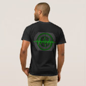 Son Vert foncé T-shirt noir avant et dos (Dos entier)