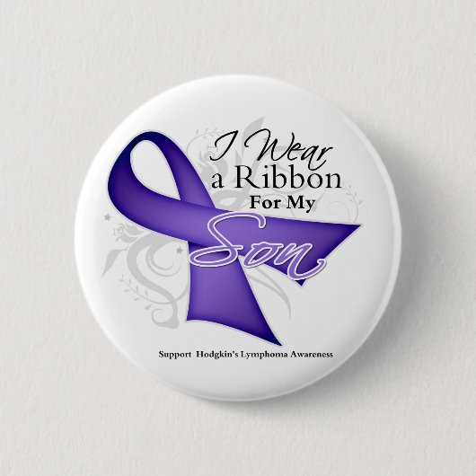 Son Violet Ribbon- Hodgkins Lymphoma Ronde Button 5,7 Cm (Voorkant)