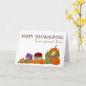 Son Waterverf Pumpkins Thanksgiving Card Kaart (Gele Bloem)